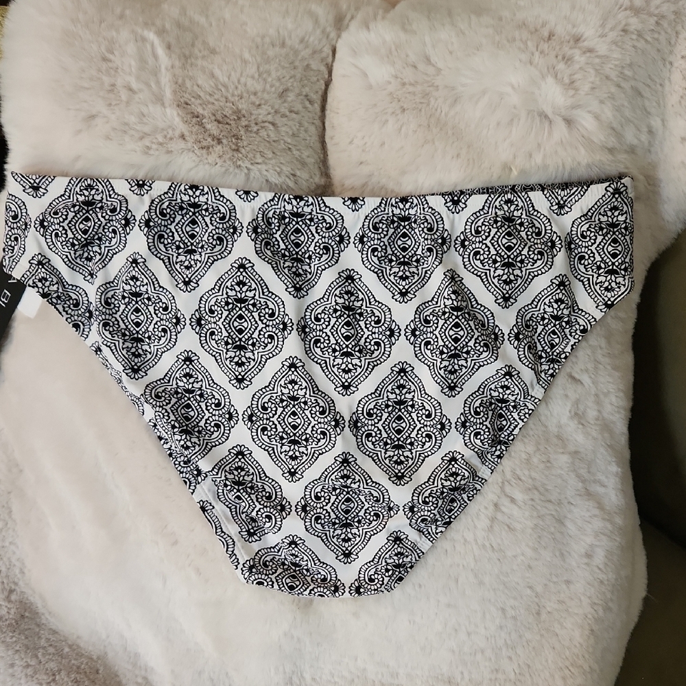 NWT La Blanca Black and White Bikini Bottom-Size 12 - Picture 4 of 4